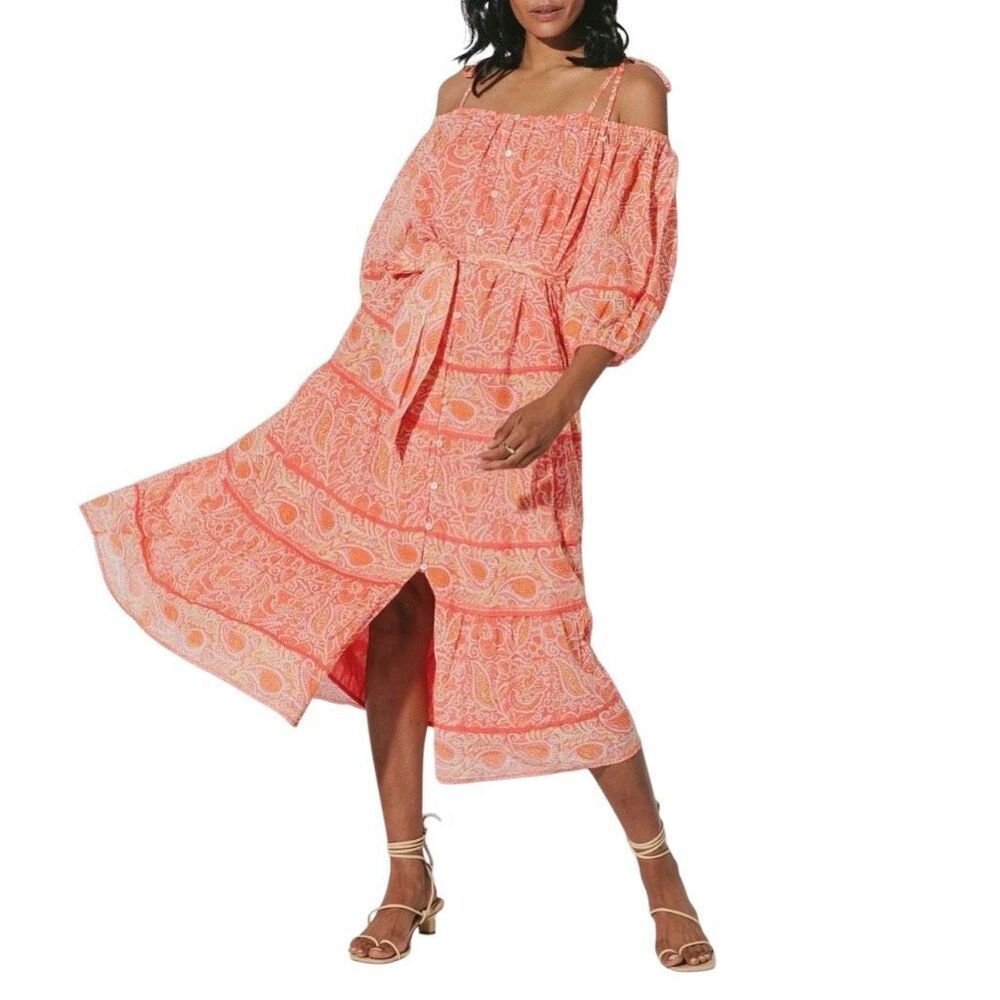 Cleobella Coral Midi Dress (Size Small)